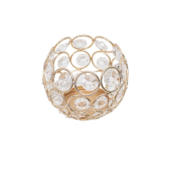 Suport lumanare,din metal, culoare auriu, H 23.5 cm, B.S.P. / SL387