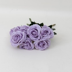 Buchet 9 trandafiri artificiali, culoare mov, H 40 cm, B.S.P. / SL393_4