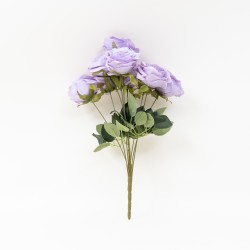 Buchet 9 trandafiri artificiali, culoare mov, H 40 cm, B.S.P. / SL393_4