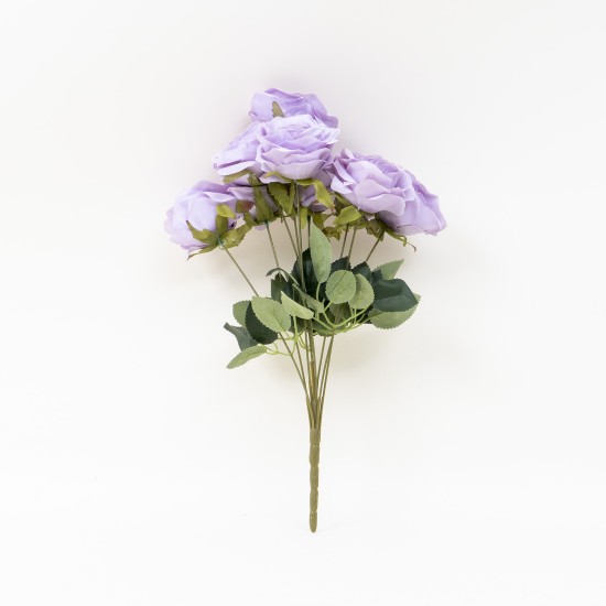 Buchet 9 trandafiri artificiali, culoare mov, H 40 cm, B.S.P. / SL393_4