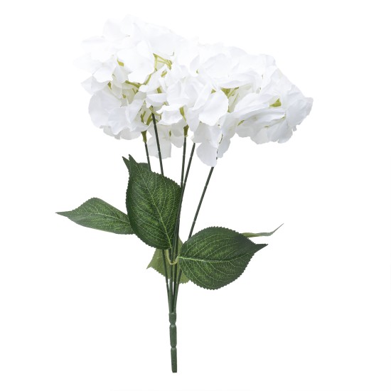 Buchet 5 fire hortensie, H 45 cm, culoare alb, B.S.P. / SL394_A