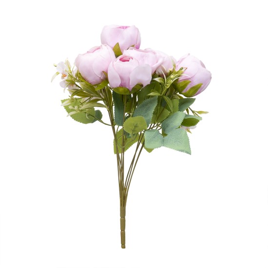 Buchet 10 fire bujor, H 45 cm, culoare roz inchis, B.S.P. / SL395_RI