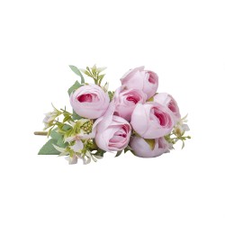 Buchet 10 fire bujor, H 45 cm, culoare roz inchis, B.S.P. / SL395_RI