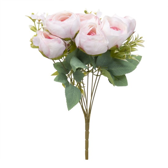 Buchet 10 fire bujor, H 45 cm, culoare roz, B.S.P. / SL395_R