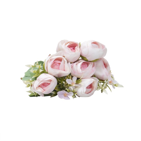 Buchet 10 fire bujor, H 45 cm, culoare roz, B.S.P. / SL395_R