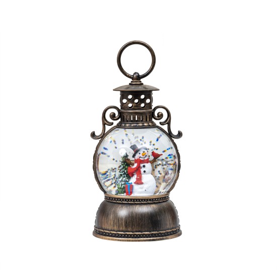Decoratiune Craciun in forma de felinar, muzical + lumini, model Om Zapada, h 25 cm, B.S.P. / SL413_B