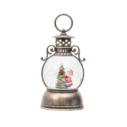 Decoratiune Craciun in forma de felinar, muzical + lumini, model Copil + brad, h 25 cm, B.S.P. / SL413_D