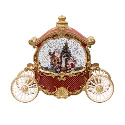 Decoratiune Craciun, trasura, model muzical si cu lumini, cu baterii si conector la priza / SL416_A