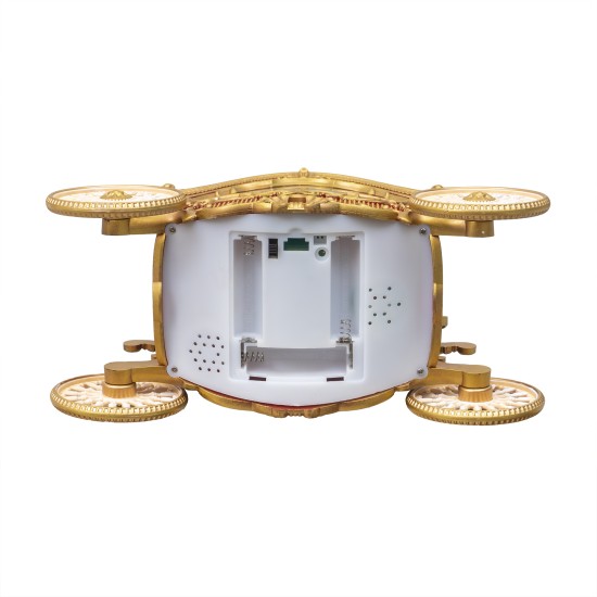 Decoratiune Craciun, trasura, model muzical si cu lumini, cu baterii si conector la priza / SL416_A