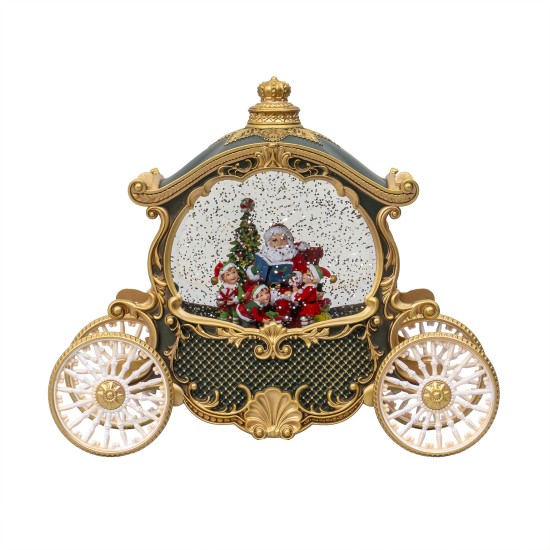 Decoratiune Craciun, trasura, model muzical si cu lumini, cu baterii si conector la priza / SL416_B