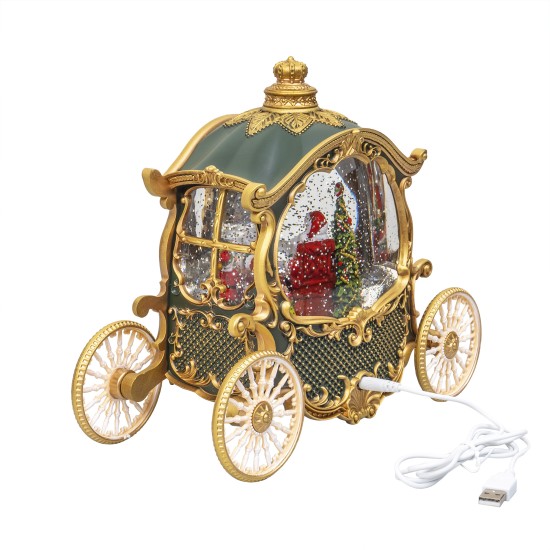 Decoratiune Craciun, trasura, model muzical si cu lumini, cu baterii si conector la priza / SL416_B