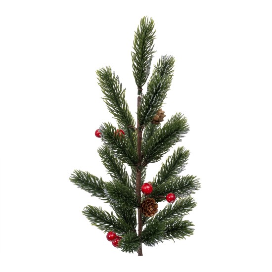 Creanga brad + bobite rosii, 54x15 cm, B.S.P. / SL419