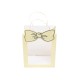 Punga cadou din carton cu fereastra, model cu funda, culoare crem,10/set, 30x15x25 cm, B.S.P. / SL424_C