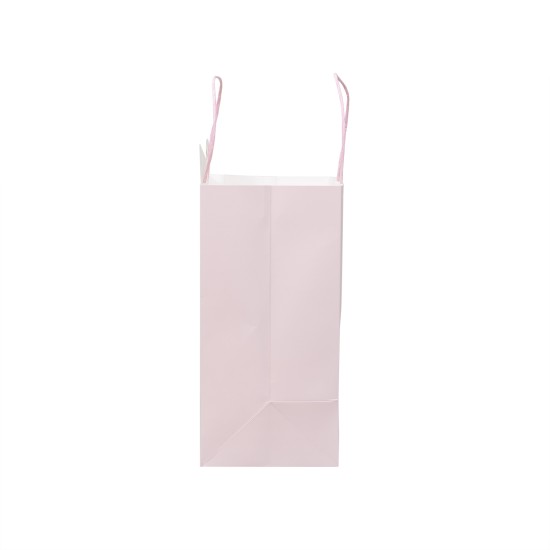 Punga cadou din carton cu fereastra, model cu funda, culoare roz,10/set, 30x15x25 cm, B.S.P. / SL424_RZ