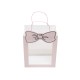 Punga cadou din carton cu fereastra, model cu funda, culoare roz,10/set, 30x15x25 cm, B.S.P. / SL424_RZ