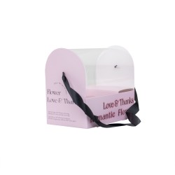 Cutie din carton, model cu fereastra, culoare roz, 2/set, 23x21x13 cm, B.S.P. / SL426_RZ