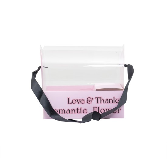 Cutie din carton, model cu fereastra, culoare roz, 2/set, 23x21x13 cm, B.S.P. / SL426_RZ