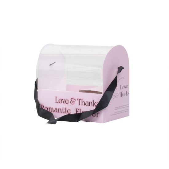 Cutie din carton, model cu fereastra, culoare roz, 2/set, 23x21x13 cm, B.S.P. / SL426_RZ