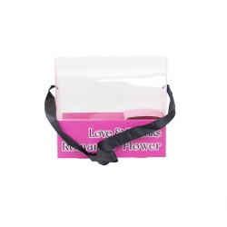 Cutie din carton, model cu fereastra, culoare ciclam, 2/set, 23x21x13 cm, B.S.P. / SL426_S