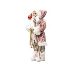 Figurina Mos Craciun, culoare roz, 45 cm, B.S.P. / SL456