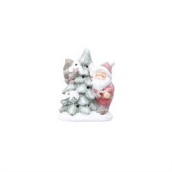 Decoratiune ceramica Craciun, model Mos Craciun cu brad, 12.5x7x18 cm, B.S.P. / SL499_BRAD