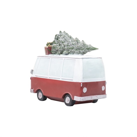 Decoratiune ceramica Craciun, in forma de masina, cu lumini, 28.5x13x25 cm, B.S.P. / SL522