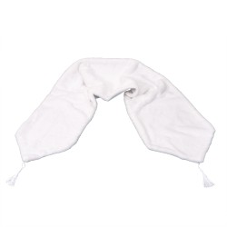 Napron decorativ pentru masa, puf sintetic, culoare alb, 180x30 cm, B.S.P. / SL540