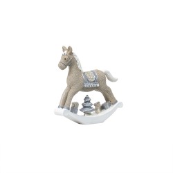 Decoratiune ceramica de Craciun, in forma de cal, culoare maro, B.S.P. / SL545_M