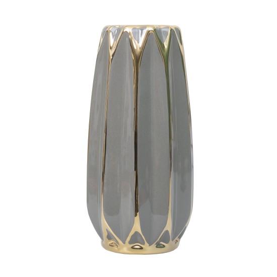 Vaza din ceramica, culoare gri, H 22, B.S.P. / SL579_G