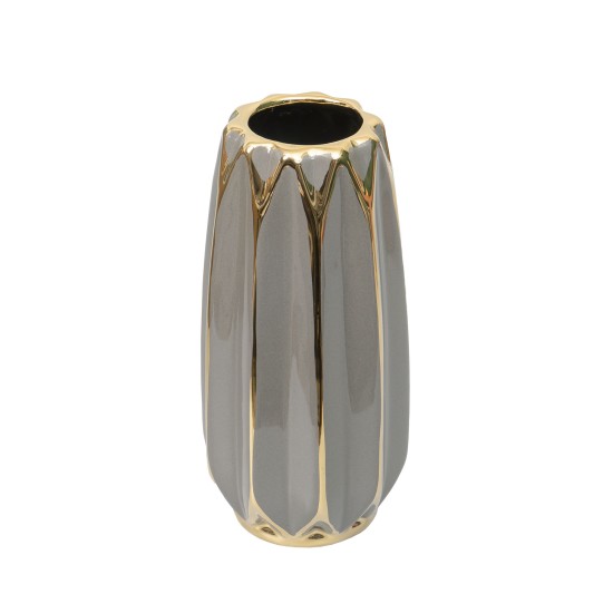Vaza din ceramica, culoare gri, H 22, B.S.P. / SL579_G