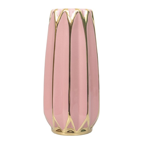 Vaza din ceramica, culoare roz, H 22, B.S.P. / SL579_R