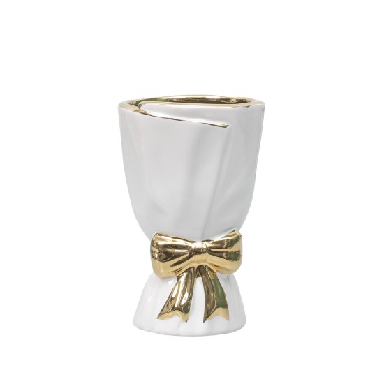 Vaza din ceramica, culoare alb, H 18, B.S.P. / SL580_A