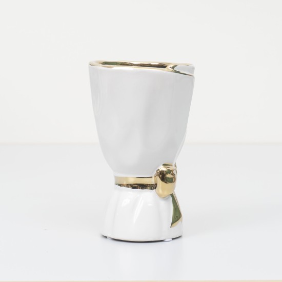 Vaza din ceramica, culoare alb, H 18, B.S.P. / SL580_A