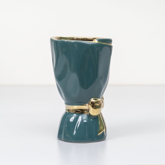 Vaza din ceramica, culoare verde, H 18, B.S.P. / SL580_V