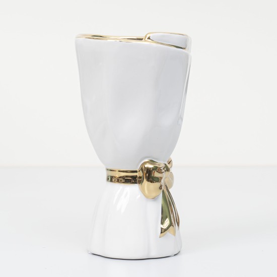 Vaza din ceramica, culoare alb, H 24, B.S.P. / SL581_A