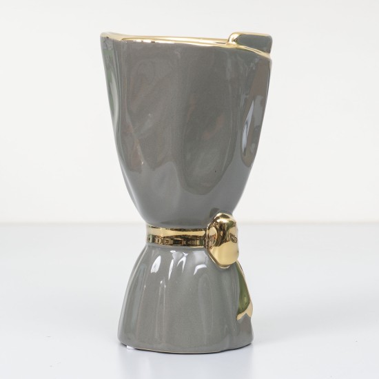 Vaza din ceramica, culoare gri, H 24, B.S.P. / SL581_G