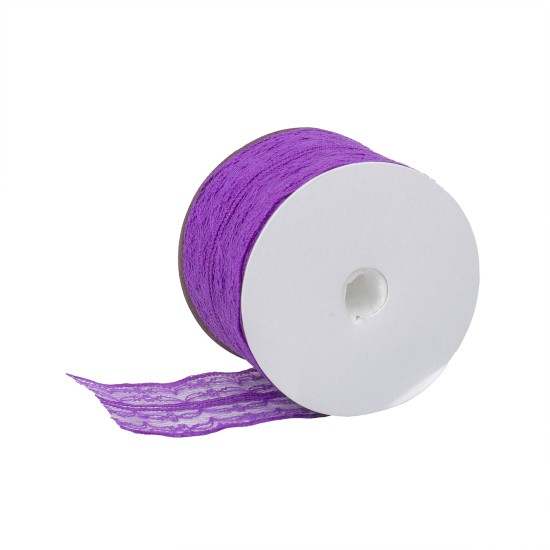 Rola dantela, 4 cm / 10m , culoare mov inchis, B.S.P. / SL604_MI