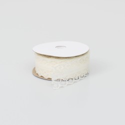 Rola dantela, 2.5 cm / 10m , culoare crem, B.S.P. / SL605_C
