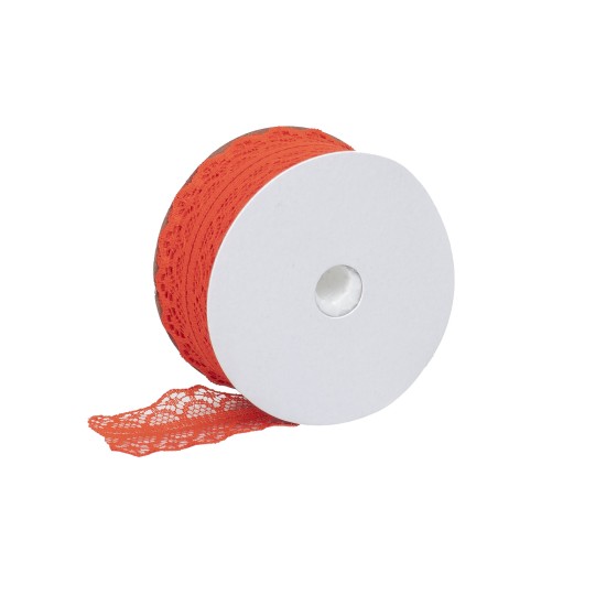 Rola dantela, 2.5 cm / 10m , culoare rosu, B.S.P. / SL605_R
