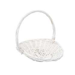 Cos impletit, model oval, culoare alb, set 3 cosuri,B.S.P. / SL608