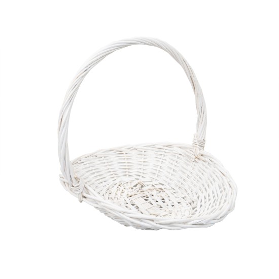 Cos impletit, model oval, culoare alb, set 3 cosuri,B.S.P. / SL608