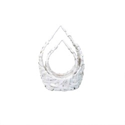 Cos impletit, culoare alb, set 2 cosuri, 50x39 cm, B.S.P. / SL609