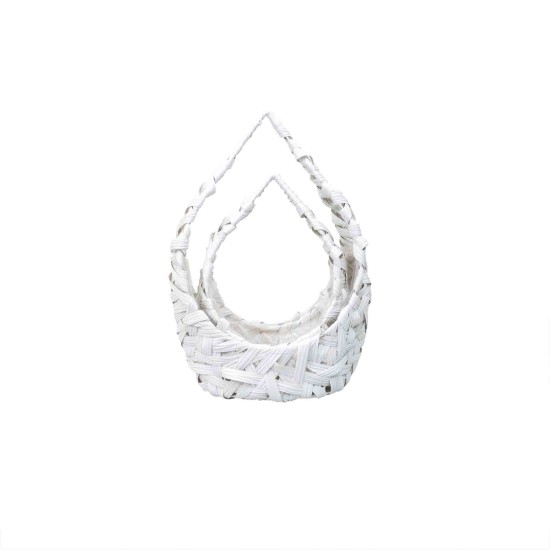 Cos impletit, culoare alb, set 2 cosuri, 50x39 cm, B.S.P. / SL609