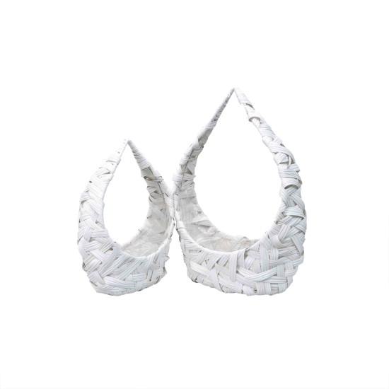 Cos impletit, culoare alb, set 2 cosuri, 50x39 cm, B.S.P. / SL609