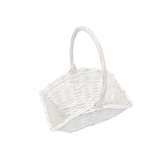 Cos impletit, model patrat, culoare alb, set 2 cosuri, B.S.P. / SL610