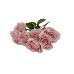 Buchet 7 trandafiri artificiali, culoare roz, H 40 cm, B.S.P. / SL621_4