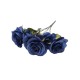 Buchet 7 trandafiri artificiali, culoare albastru, H 40 cm, B.S.P. / SL621_3