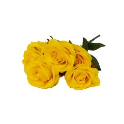 Buchet 7 trandafiri artificiali, culoare galben, H 40 cm, B.S.P. / SL621_2