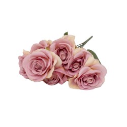 Buchet 7 trandafiri artificiali, culoare roz degrade, H 40 cm, B.S.P. / SL621_7
