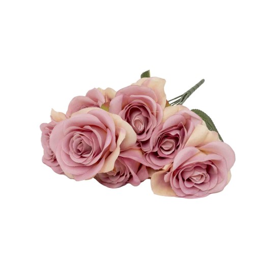 Buchet 7 trandafiri artificiali, culoare roz degrade, H 40 cm, B.S.P. / SL621_7